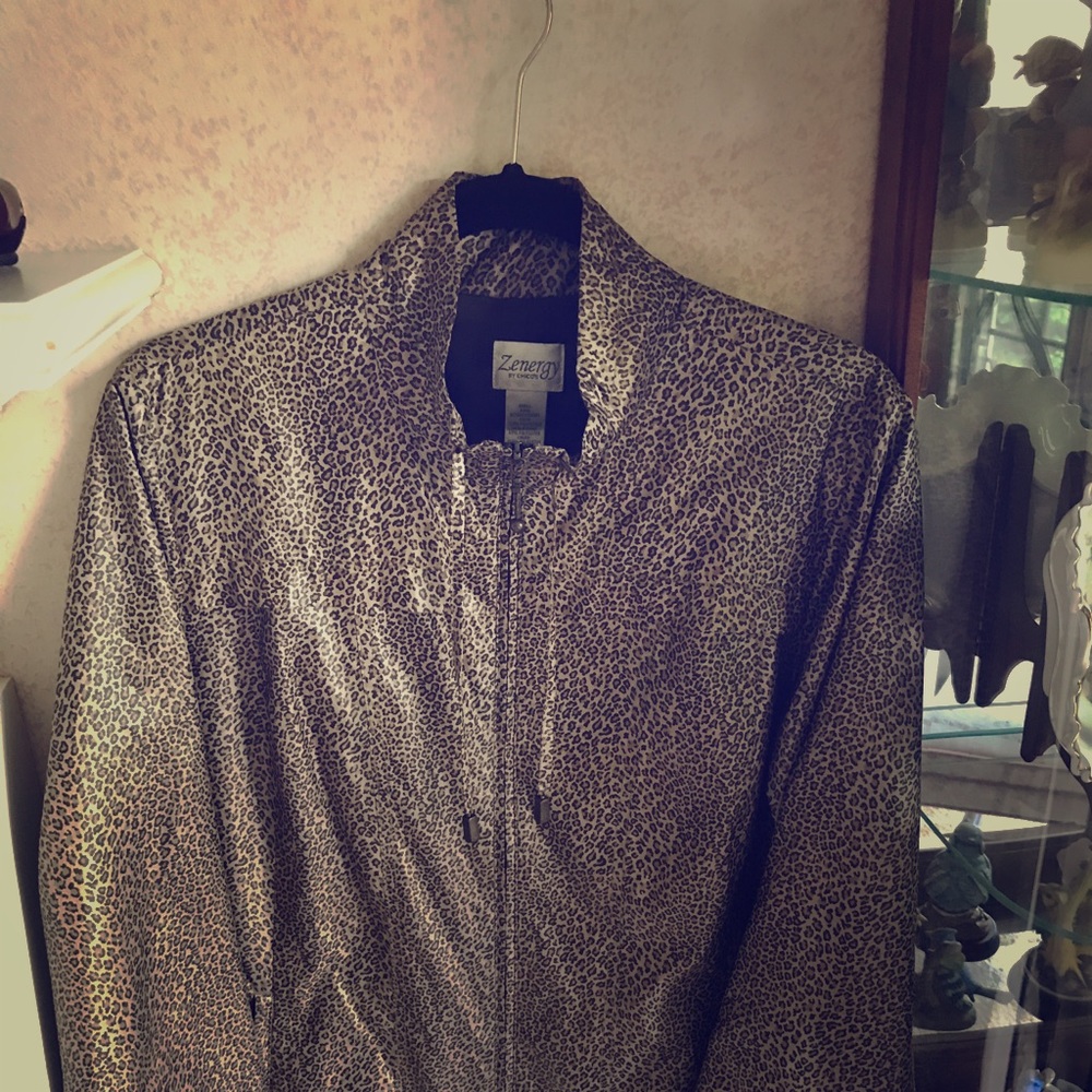 Zenergy leopard windbreaker from Chicos